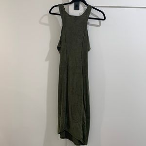 Windsor, large, olive green, soft suede like material